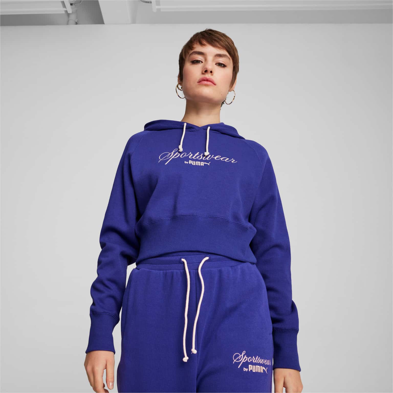 Puma Classics+ Relaxed Cropped Hoodie