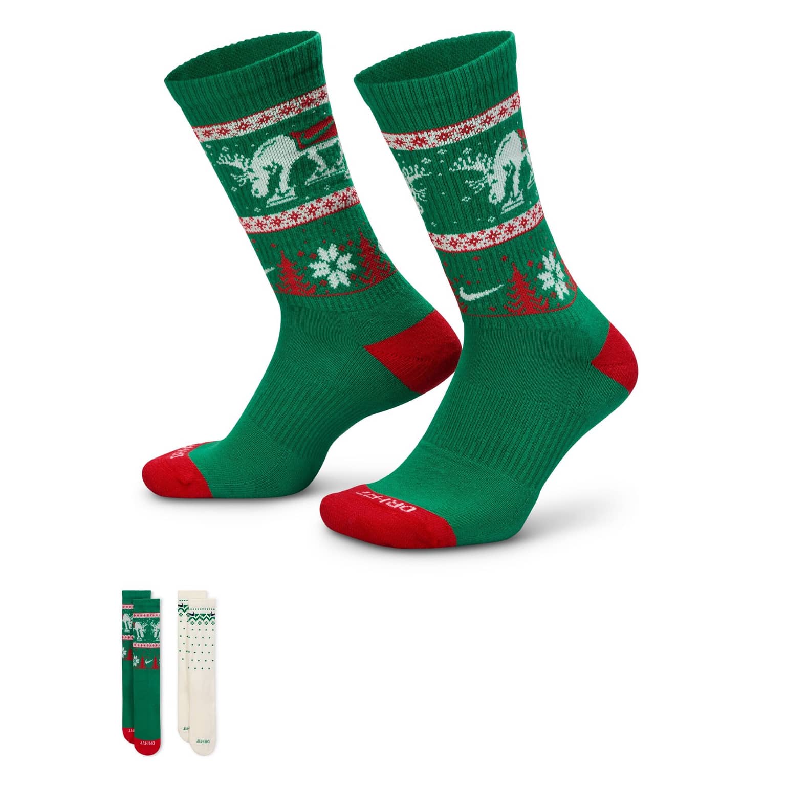 Nike Everyday Plus Cushioned Winter Wonderland Crew Socks (2 Pairs)