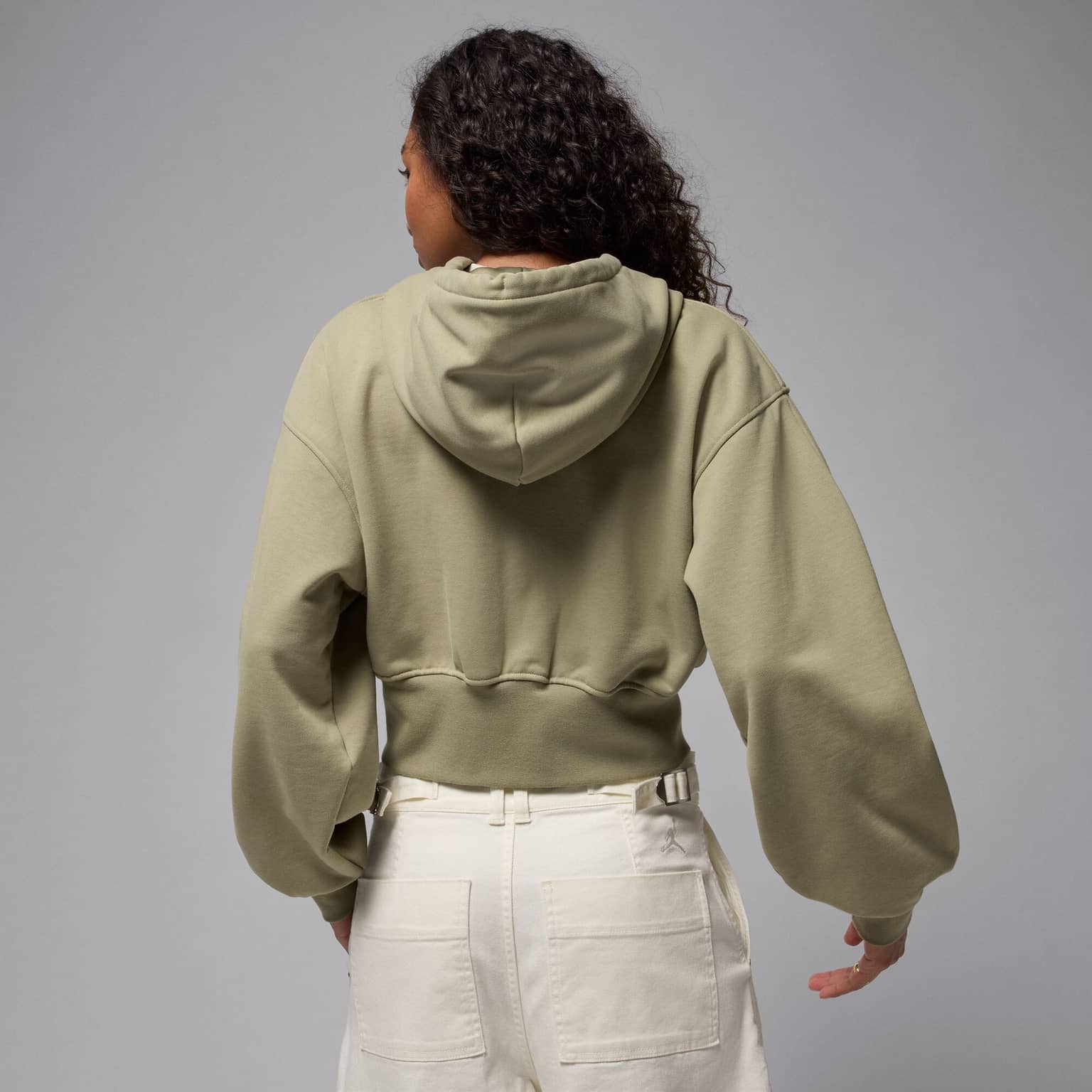 Jordan Flight Fleece Cropped Satin-Lined Hoodie 2