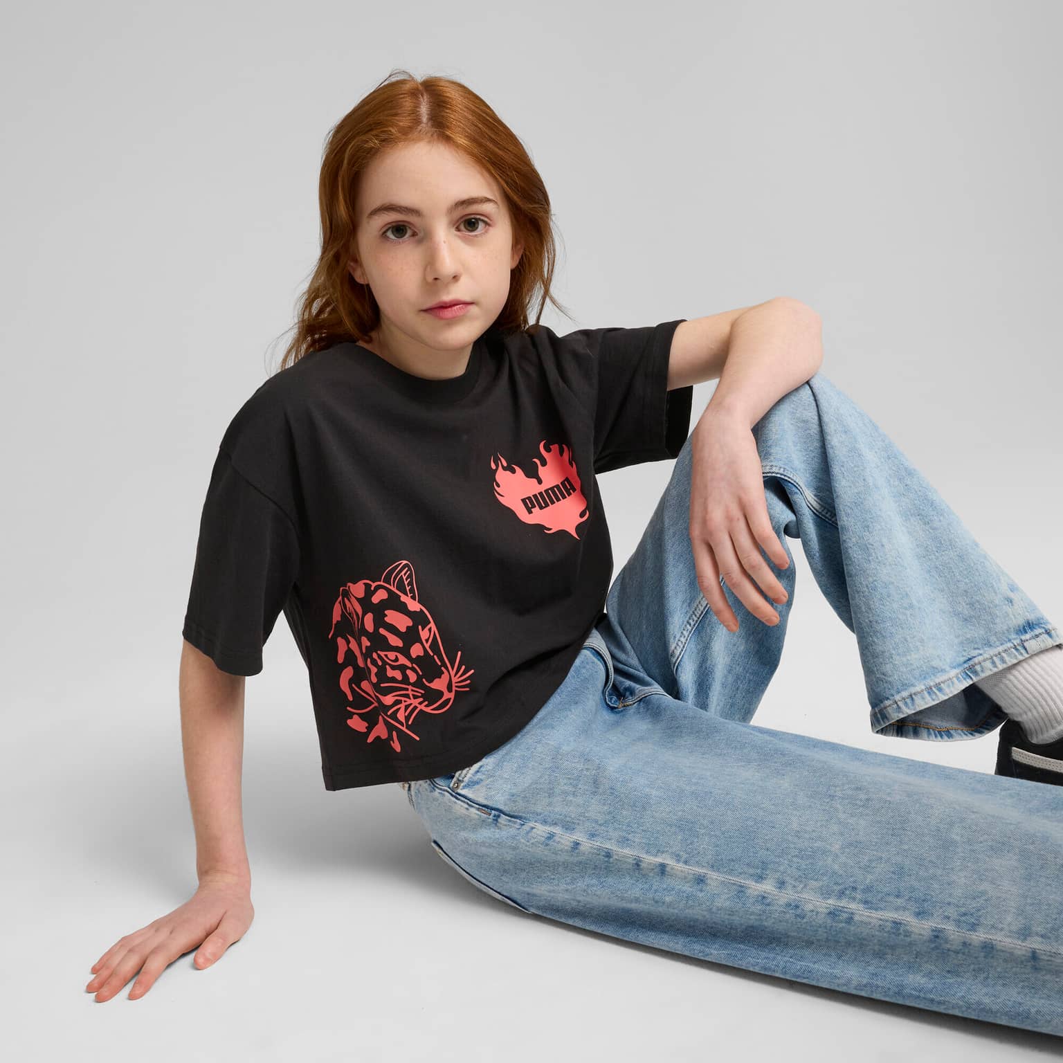 Puma Ess Graphic Short Length Tee