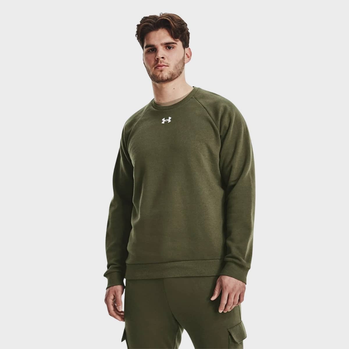 Hoody  UA Rival Fleece Crew-GRN