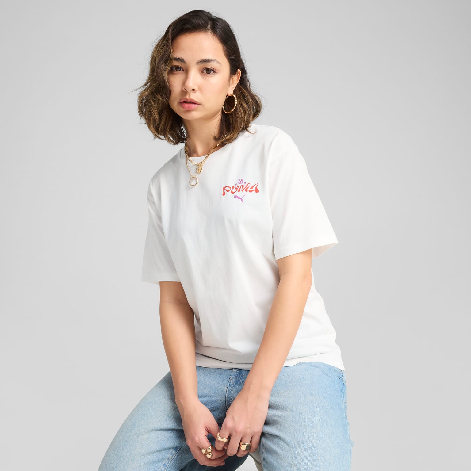 Puma Wardrobe Ess Floral Pack Relaxed Graphic Tee