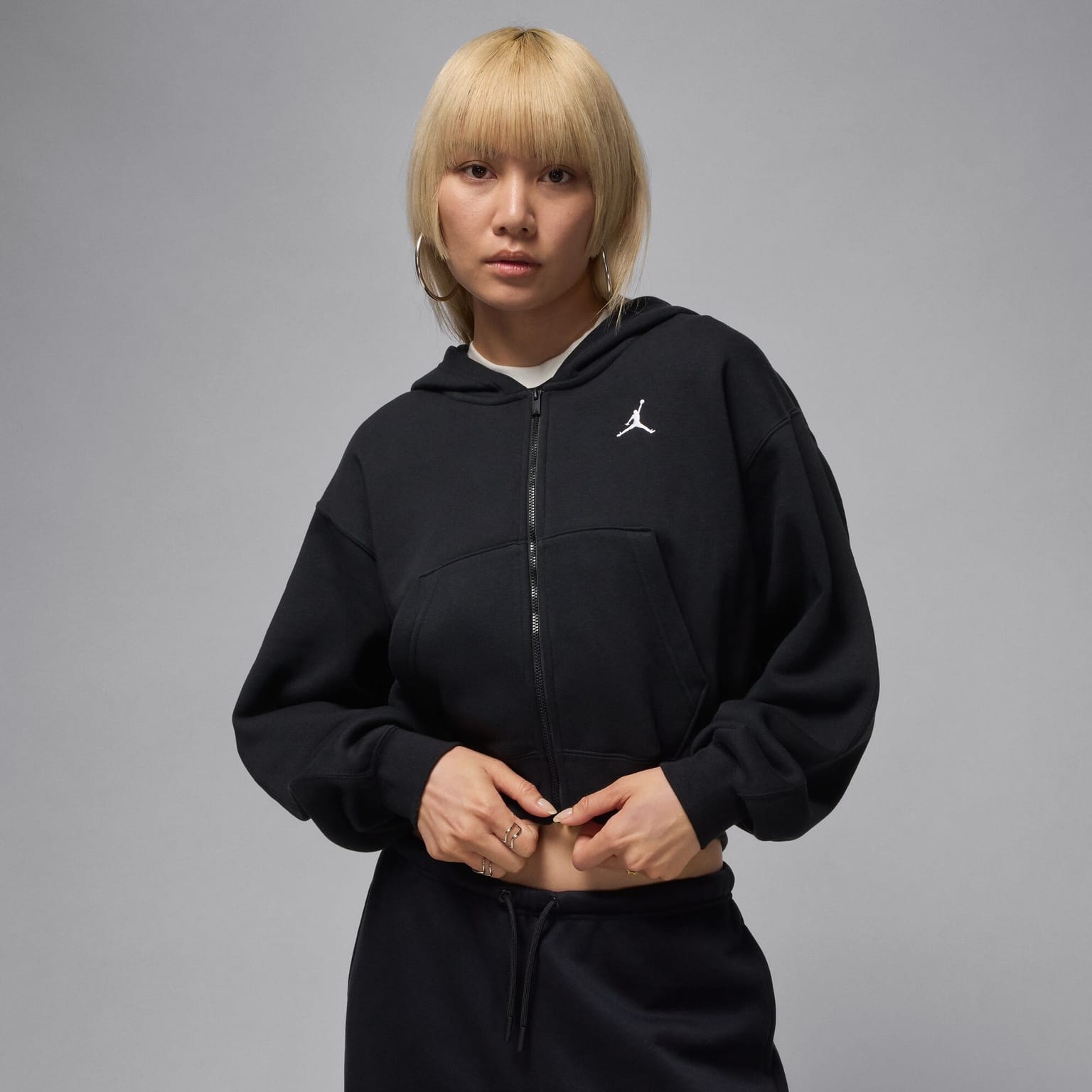 Jordan Brooklyn Fleece Cropped Full-Zip Hoodie